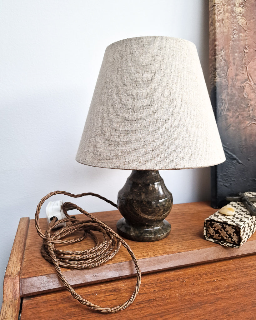 Mid Century Cornish Serpentine Stone Small Table Lamp