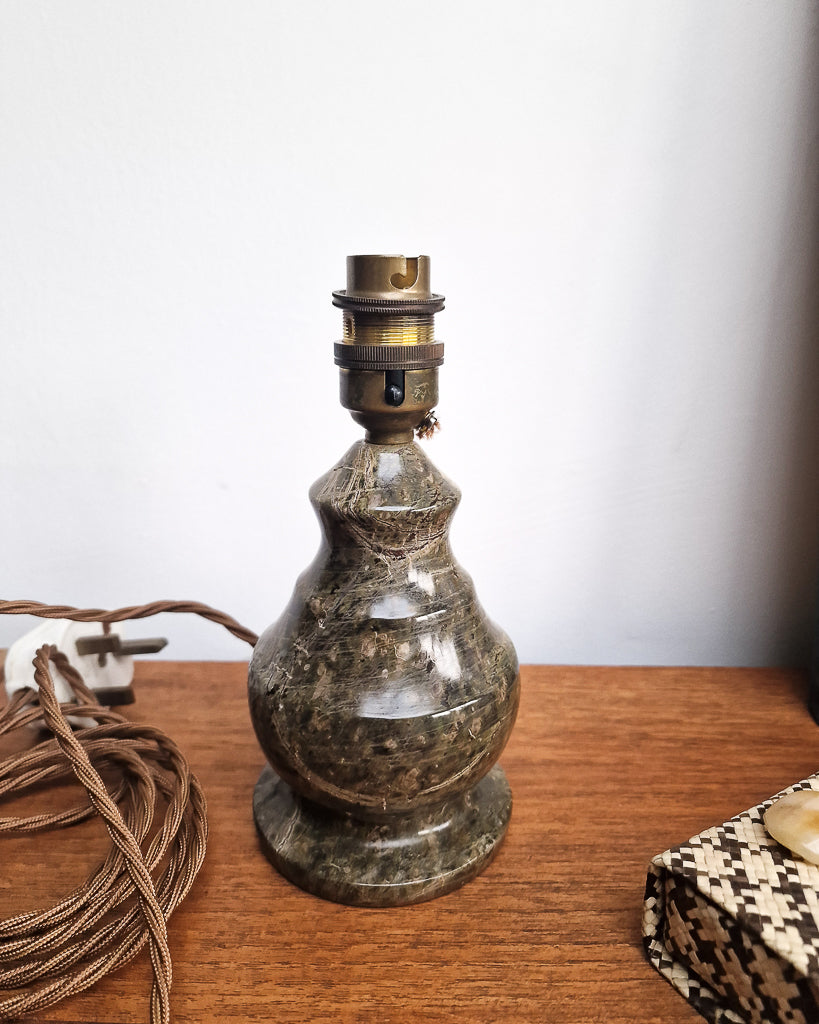 Mid Century Cornish Serpentine Stone Small Table Lamp