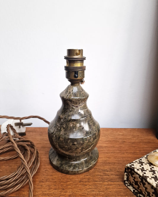 Mid Century Cornish Serpentine Stone Small Table Lamp