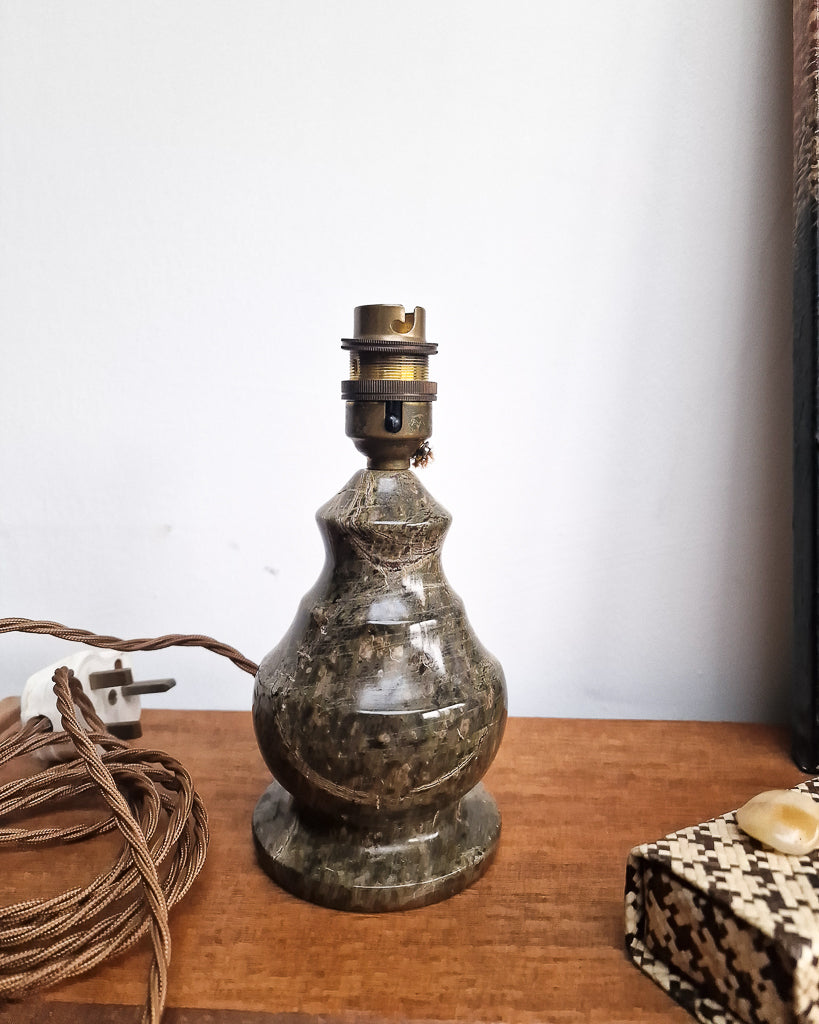 Mid Century Cornish Serpentine Stone Small Table Lamp