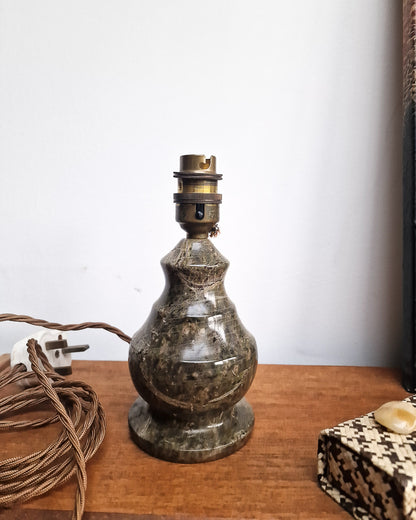 Mid Century Cornish Serpentine Stone Small Table Lamp