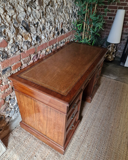 Antique Victorian Walnut Pedestal Desk (Twin)