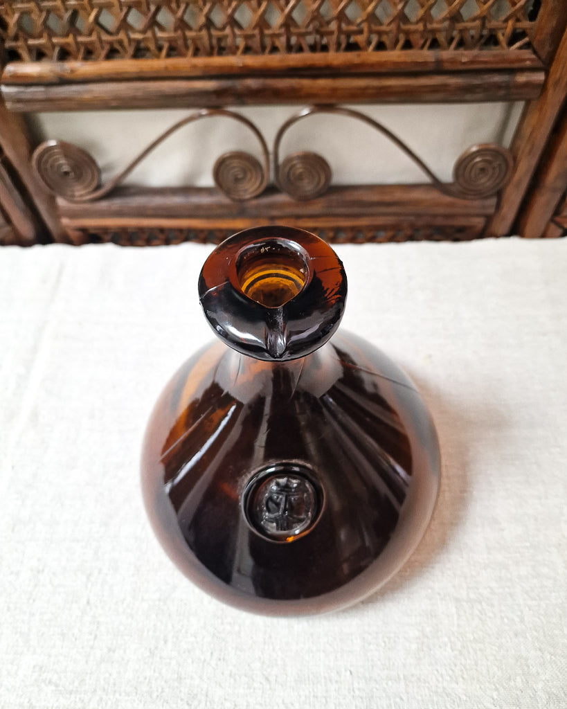 Mid Century Danish Holmgaard Viking Carafe Amber