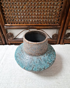 Vintage Brutalist Studio Pottery Fat Lava Vase