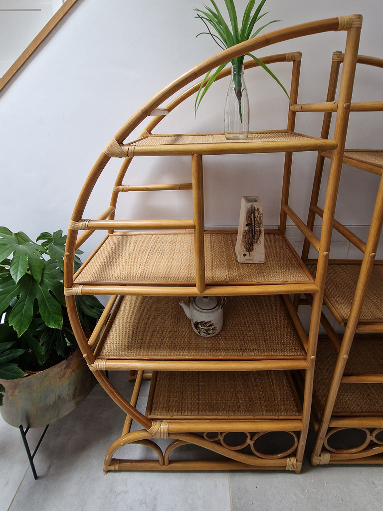 Vintage Bamboo Bookcase / Room Divider