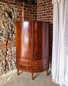 Mid Century Mahogany Corner Drinks Cabinet