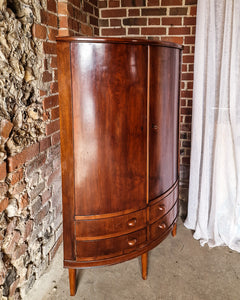 Mid Century Mahogany Corner Drinks Cabinet