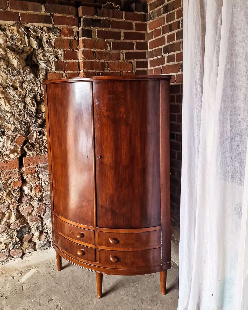 Mid Century Mahogany Corner Drinks Cabinet