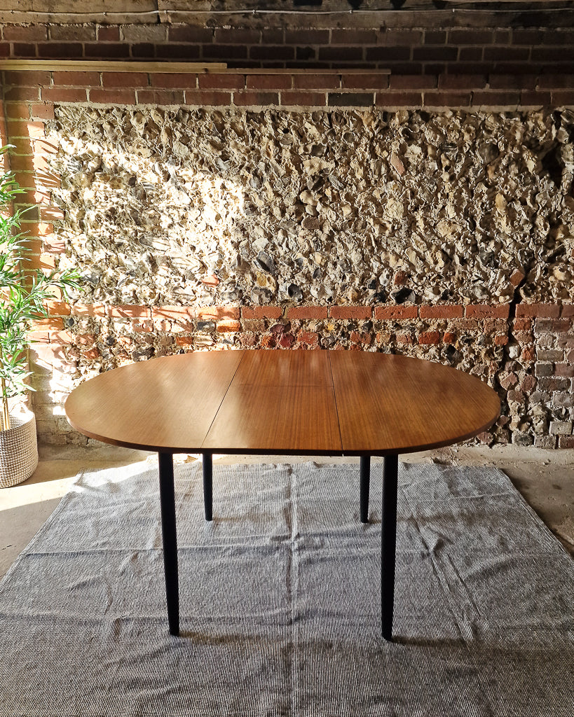 Mid Century Teak Dining Table & Ebonised Chairs (x 4)