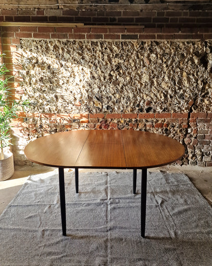 Mid Century Teak Dining Table & Ebonised Chairs (x 4)