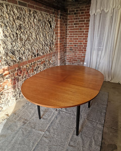 Mid Century Teak Dining Table & Ebonised Chairs (x 4)