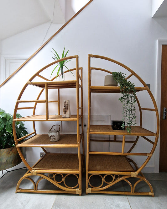 Vintage Bamboo Bookcase / Room Divider