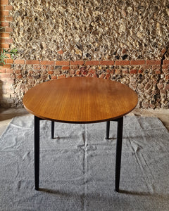 Mid Century Teak Dining Table & Ebonised Chairs (x 4)