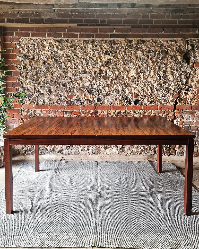 Mid Century Rosewood Dining Table & Ebonised Chairs (x 6)