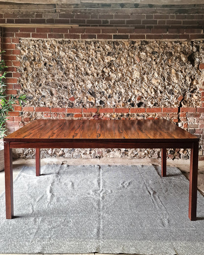 Mid Century Rosewood Dining Table & Ebonised Chairs (x 6)