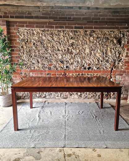 Mid Century Rosewood Dining Table & Ebonised Chairs (x 6)