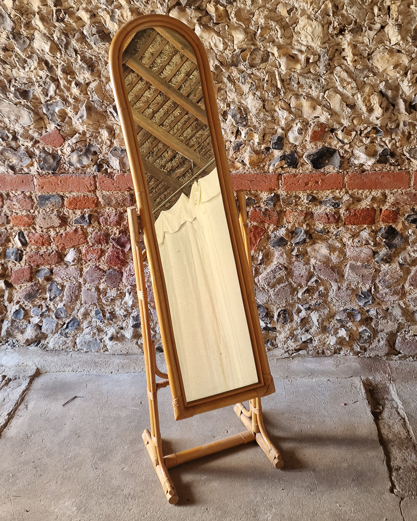 Vintage Bamboo Freestanding Mirror