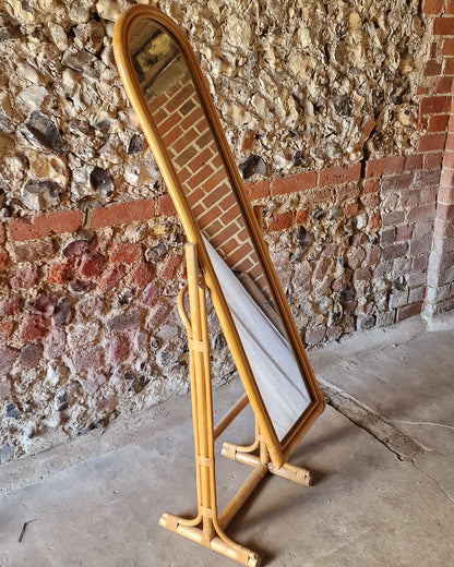 Vintage Bamboo Freestanding Mirror