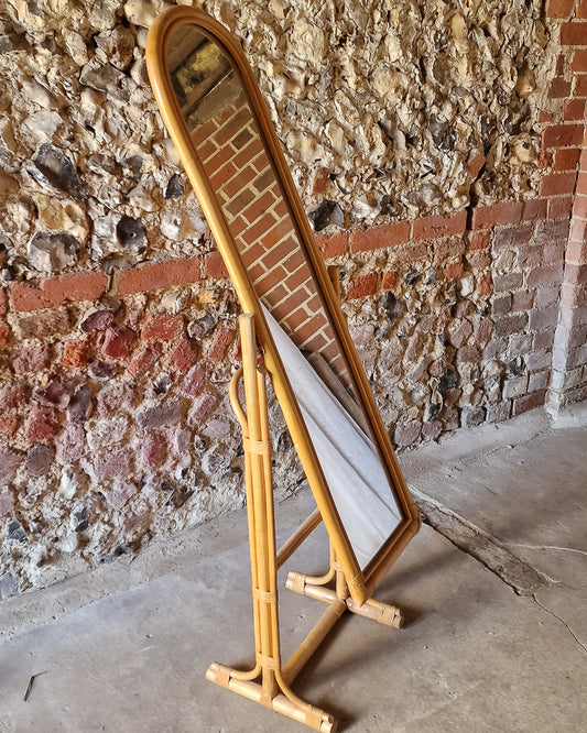 Vintage Bamboo Freestanding Mirror