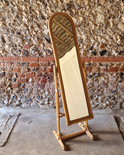 Vintage Bamboo Freestanding Mirror
