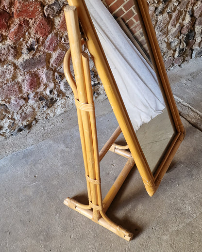 Vintage Bamboo Freestanding Mirror