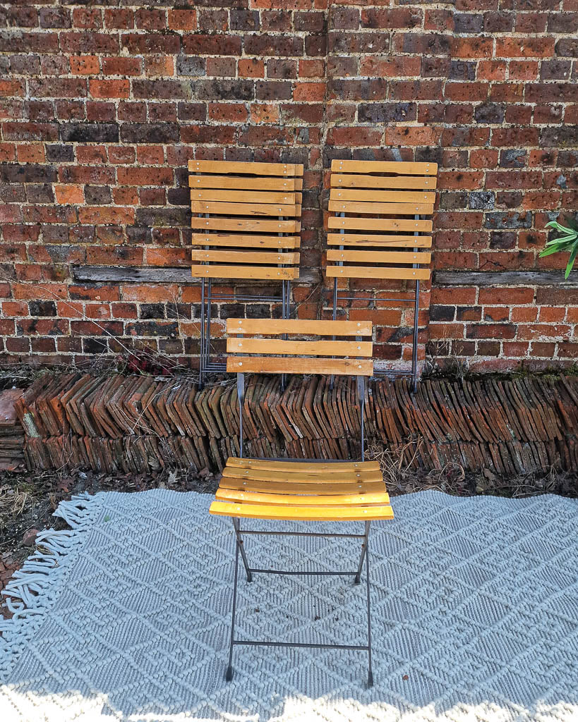 Mid Century Folding Garden Patio Set (table and 4 chairs)