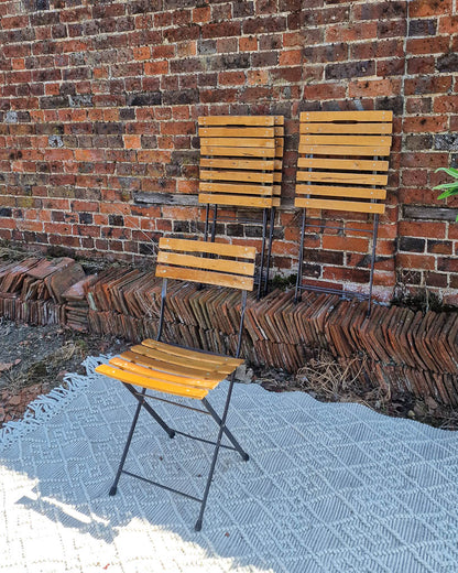 Mid Century Folding Garden Patio Set (table and 4 chairs)