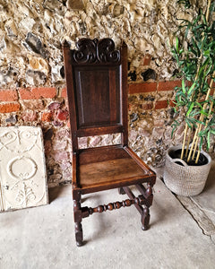 Jacobean Style Carved Oak Hall Chair