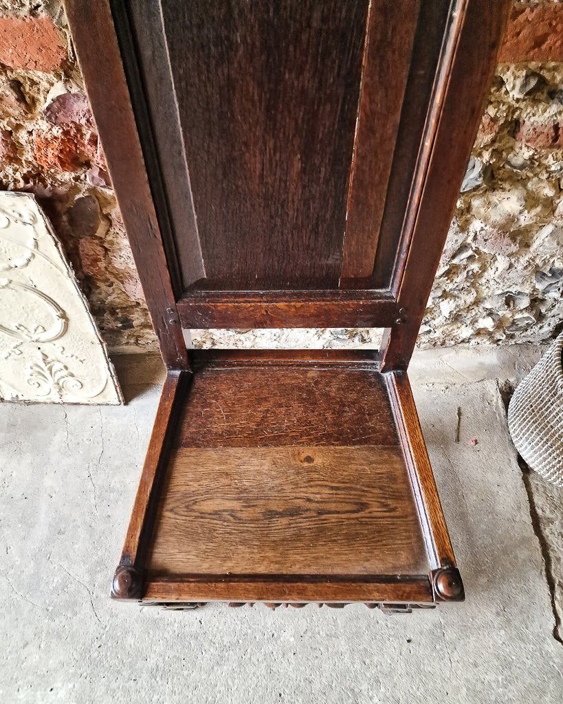 Jacobean Style Carved Oak Hall Chair