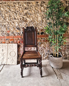 Jacobean Style Carved Oak Hall Chair