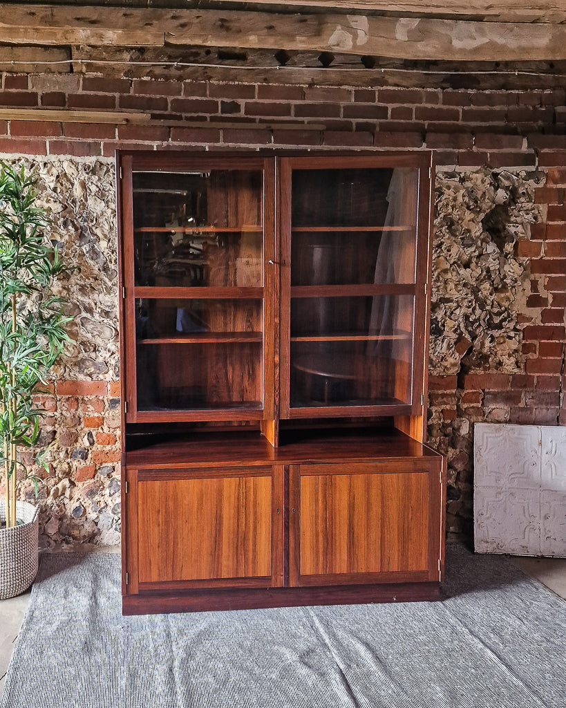 Mid Century Rosewood Display Cabinet Bookcase