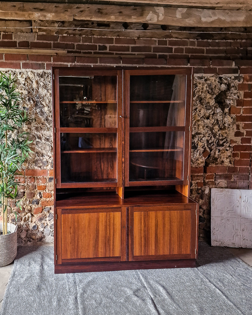 Mid Century Rosewood Display Cabinet Bookcase