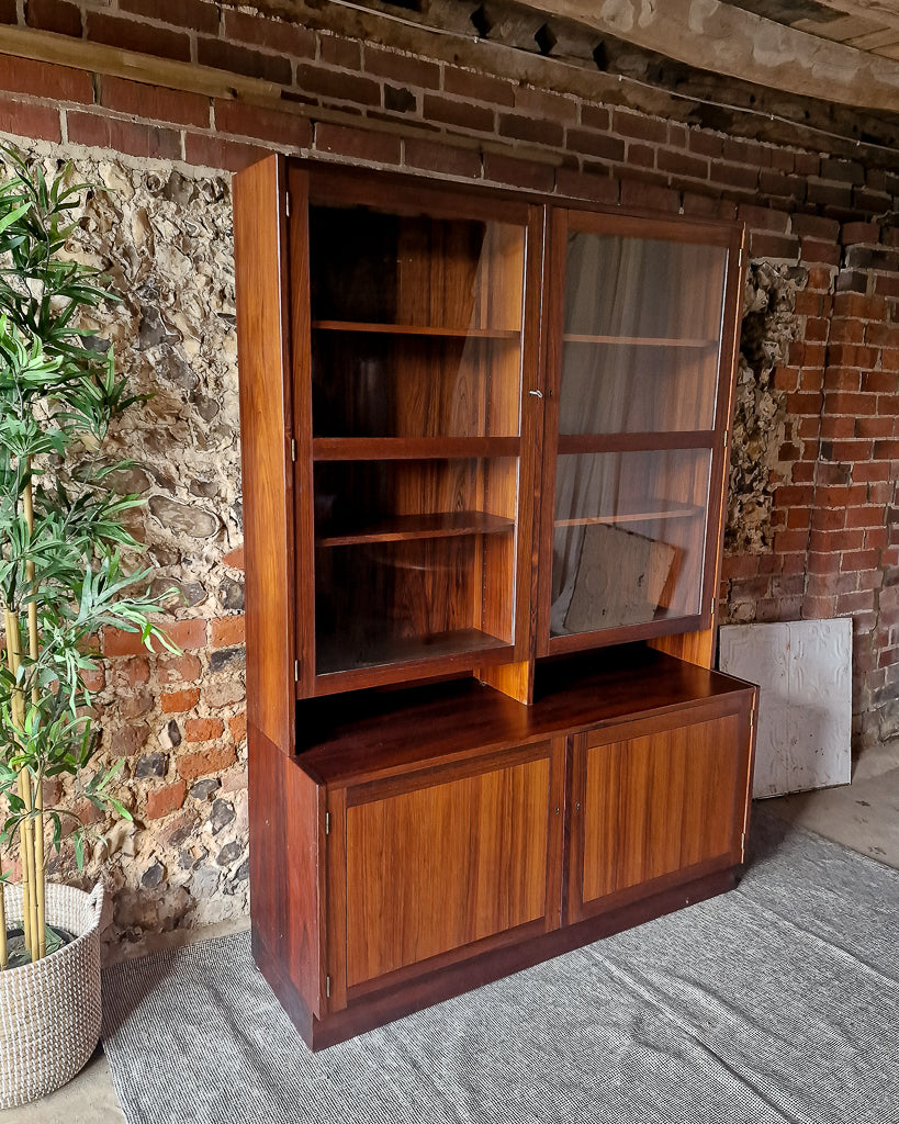 Mid Century Rosewood Display Cabinet Bookcase