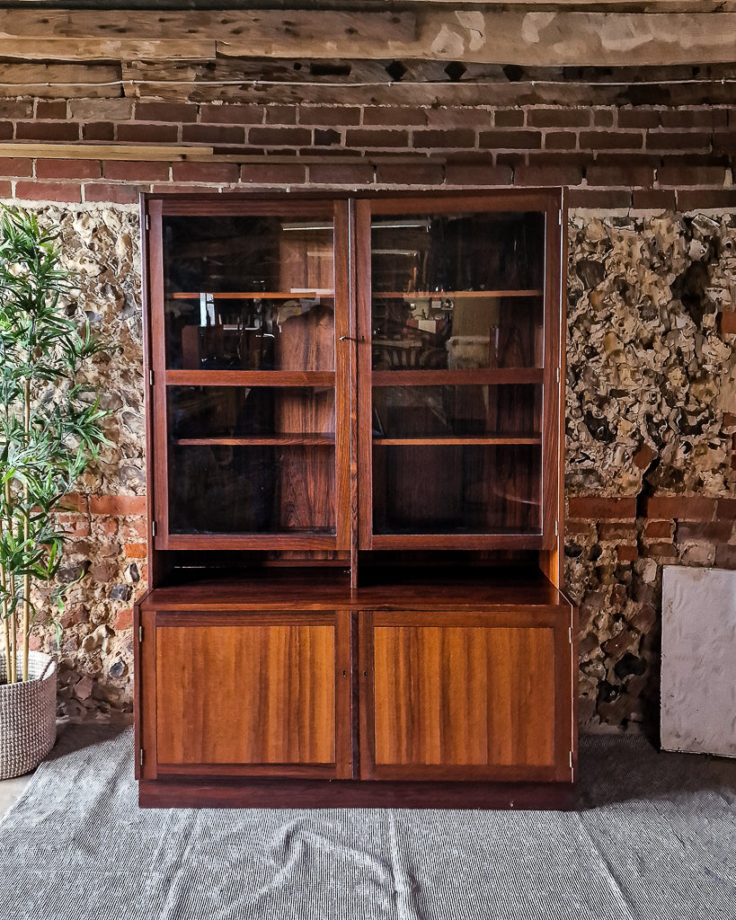 Mid Century Rosewood Display Cabinet Bookcase