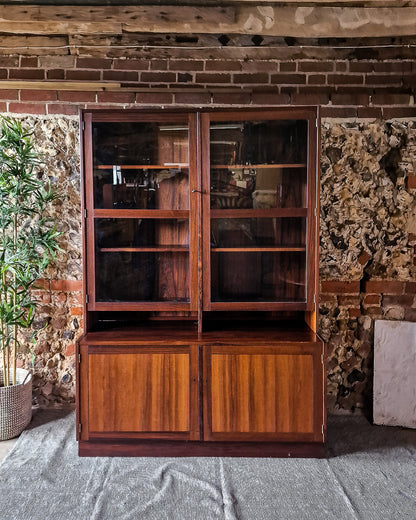 Mid Century Rosewood Display Cabinet Bookcase