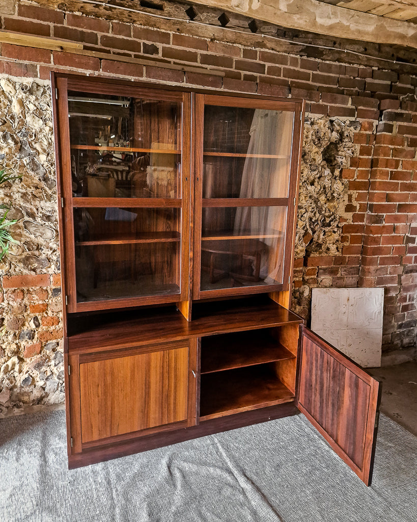 Mid Century Rosewood Display Cabinet Bookcase