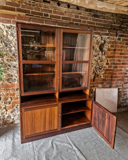 Mid Century Rosewood Display Cabinet Bookcase