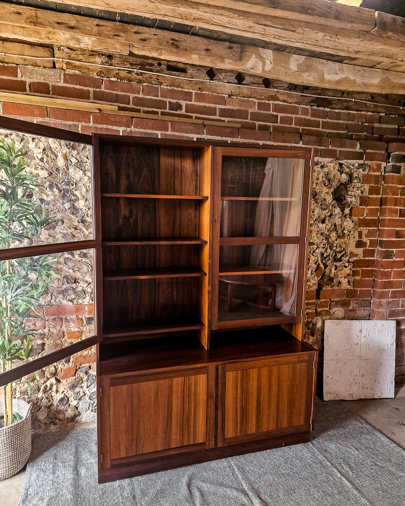 Mid Century Rosewood Display Cabinet Bookcase