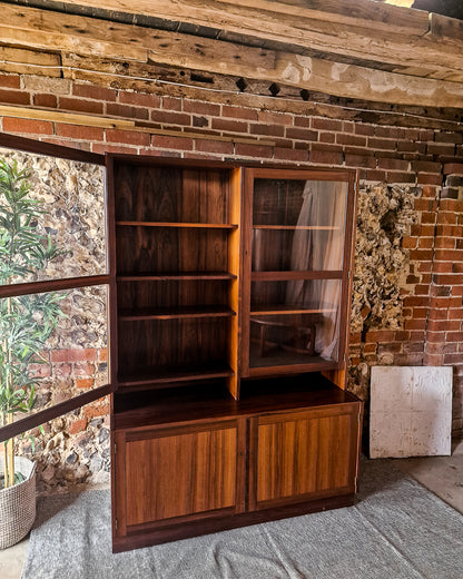 Mid Century Rosewood Display Cabinet Bookcase