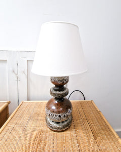 German Pottery Table Fat Lava Table Lamps (Pair)