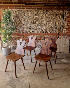 Brutalist Elm Dining Chairs (x4)