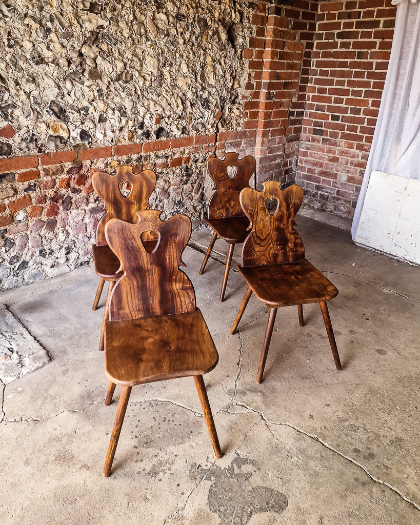 Brutalist Elm Dining Chairs (x4)