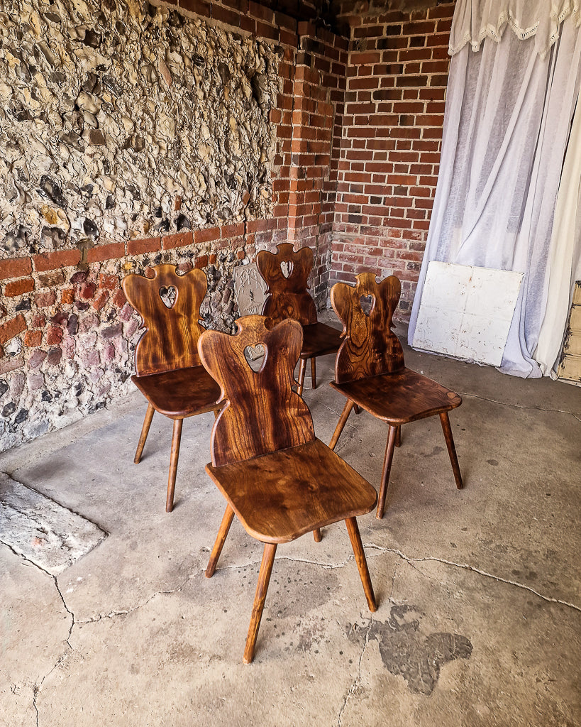 Brutalist Elm Dining Chairs (x4)