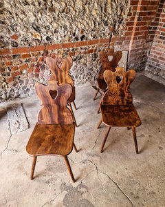 Brutalist Elm Dining Chairs (x4)