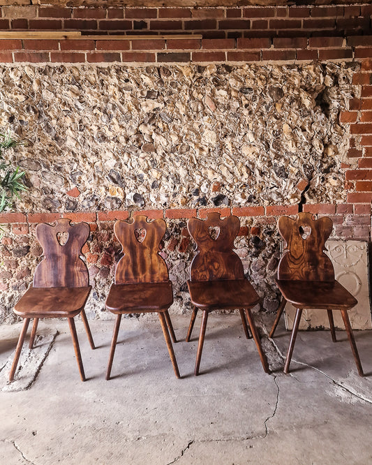 Brutalist Elm Dining Chairs (x4)