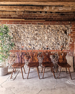 Brutalist Elm Dining Chairs (x4)