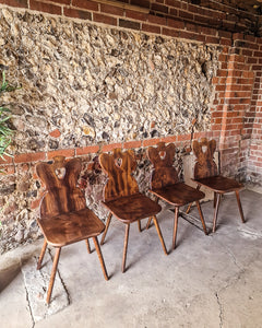 Brutalist Elm Dining Chairs (x4)