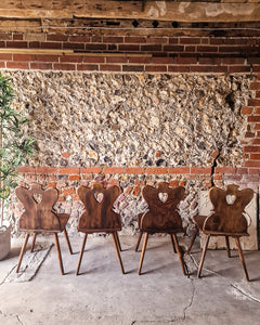Brutalist Elm Dining Chairs (x4)