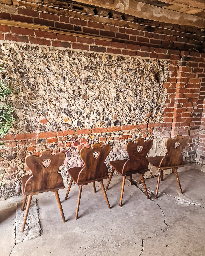 Brutalist Elm Dining Chairs (x4)