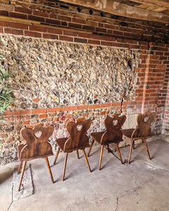 Brutalist Elm Dining Chairs (x4)